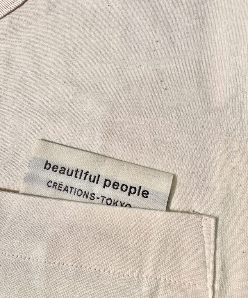 beautiful people（ビューティフルピープル）｜raffy premium jersey big QOLtag T-shirt