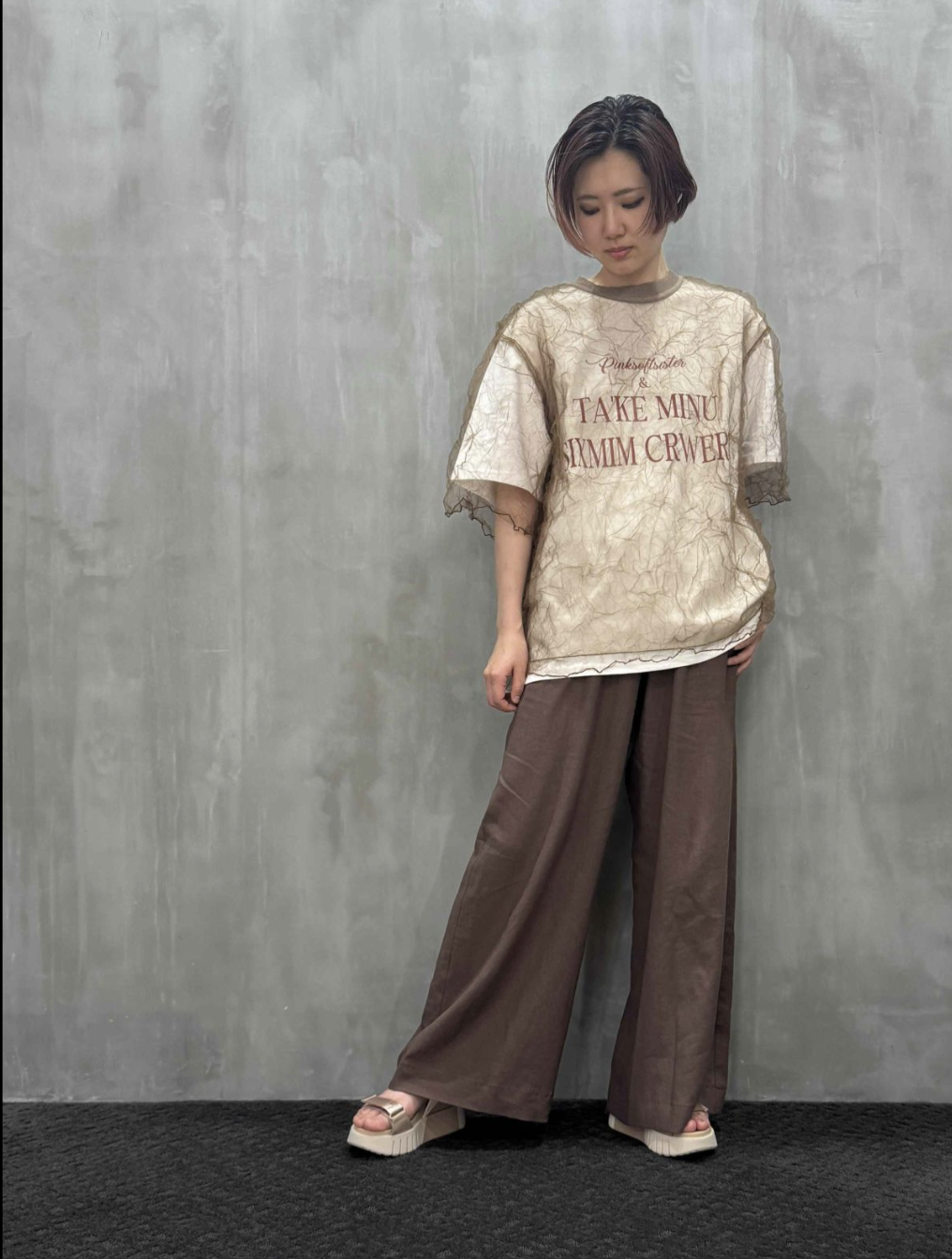 CHIGNON｜チュールワッシャーTシャツ