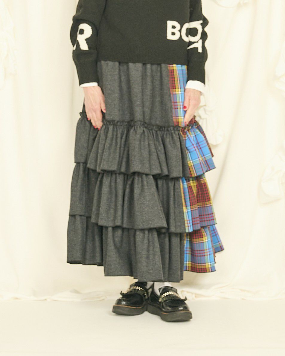 Herringbone×Check Skirt｜2254607