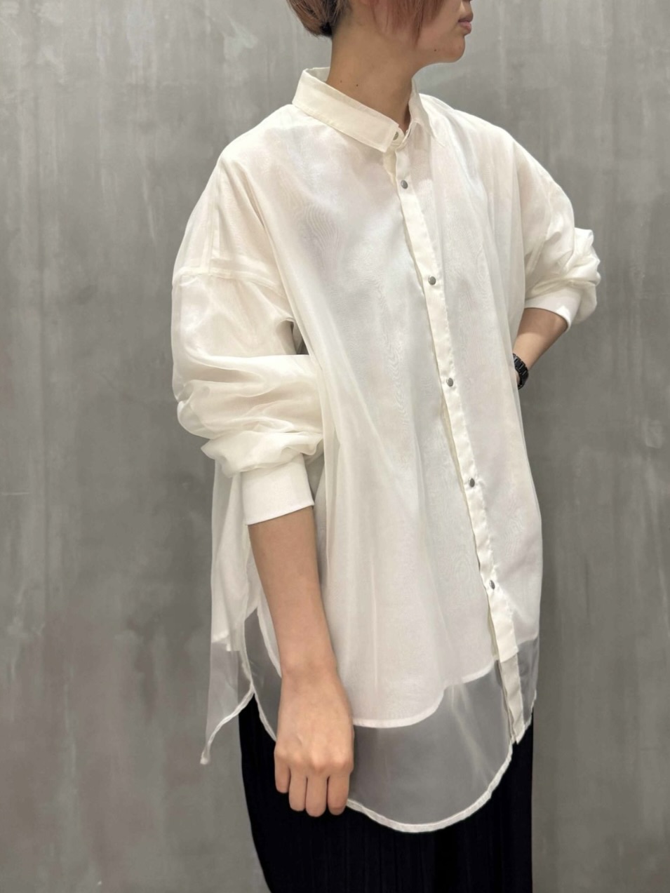SIWALY fluid Sheer Shirt