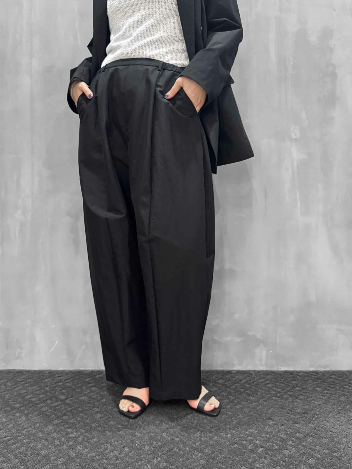 near.nippon（ニアーニッポン）｜スーピマコットンナイロンボリュームパンツ｜107-26E
