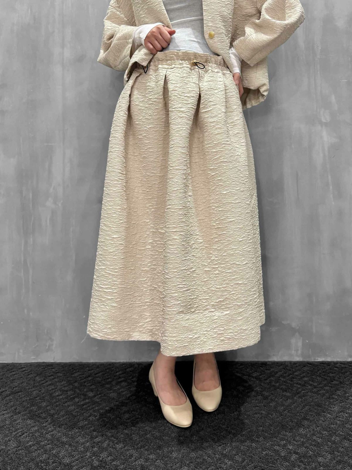 trois（トロワ）｜ふくれジャガードボリュームスカート｜T261-86002