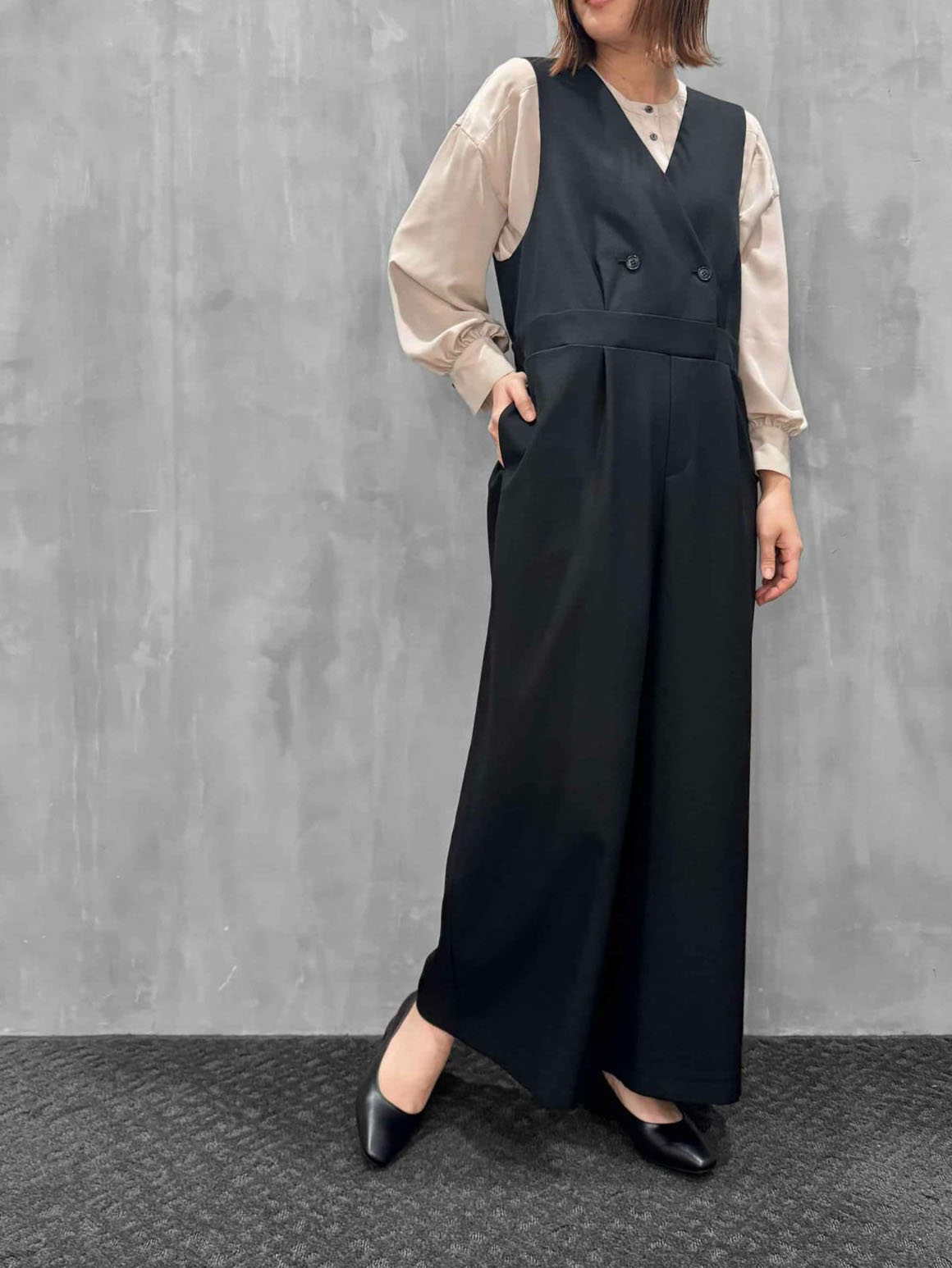 trois（トロワ）｜ソフィーツイルストレッチ サロペット｜T261-87022
