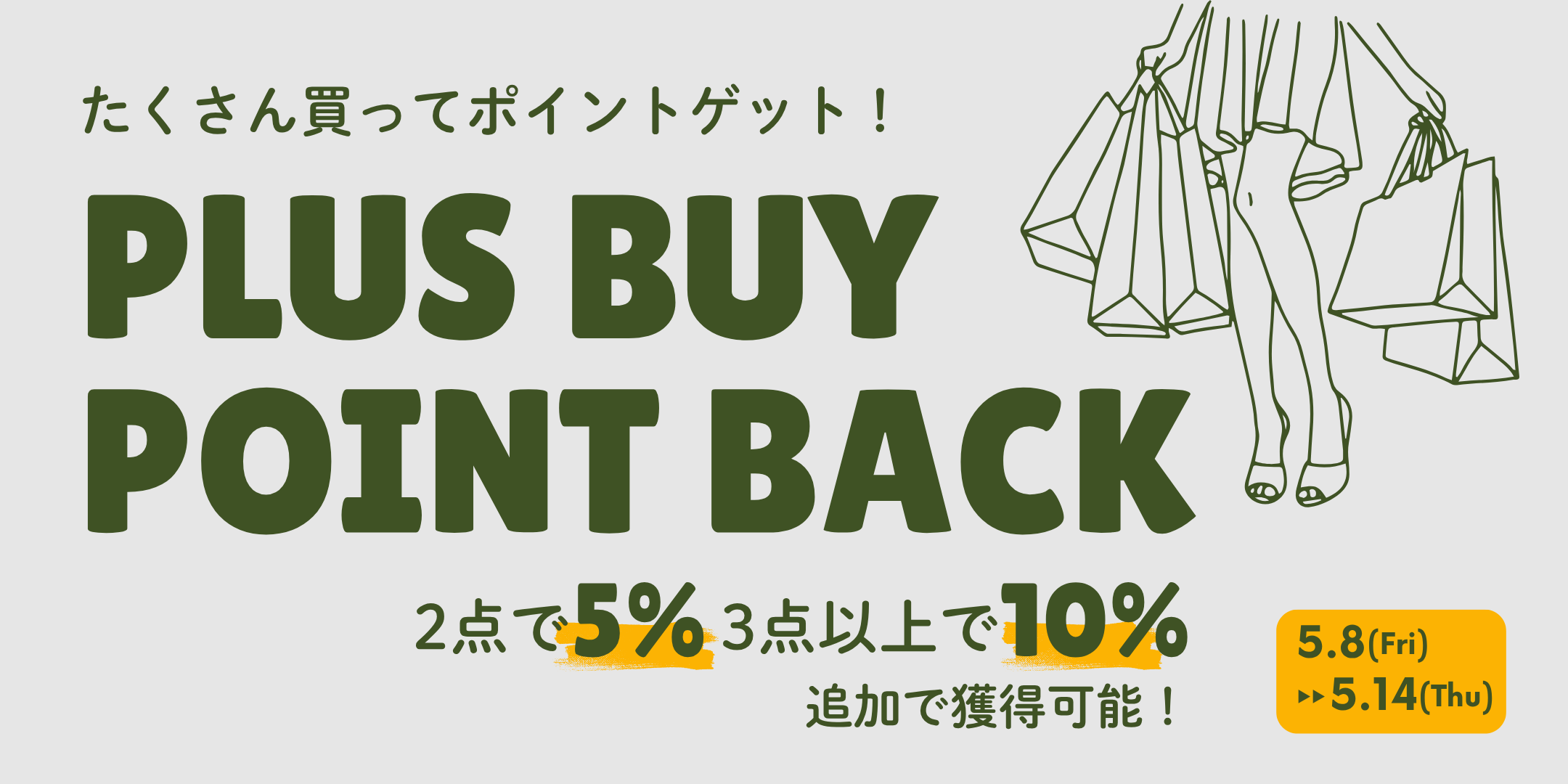 5月8日から14日まで、プラスバイポイントバックキャンペーン開催！