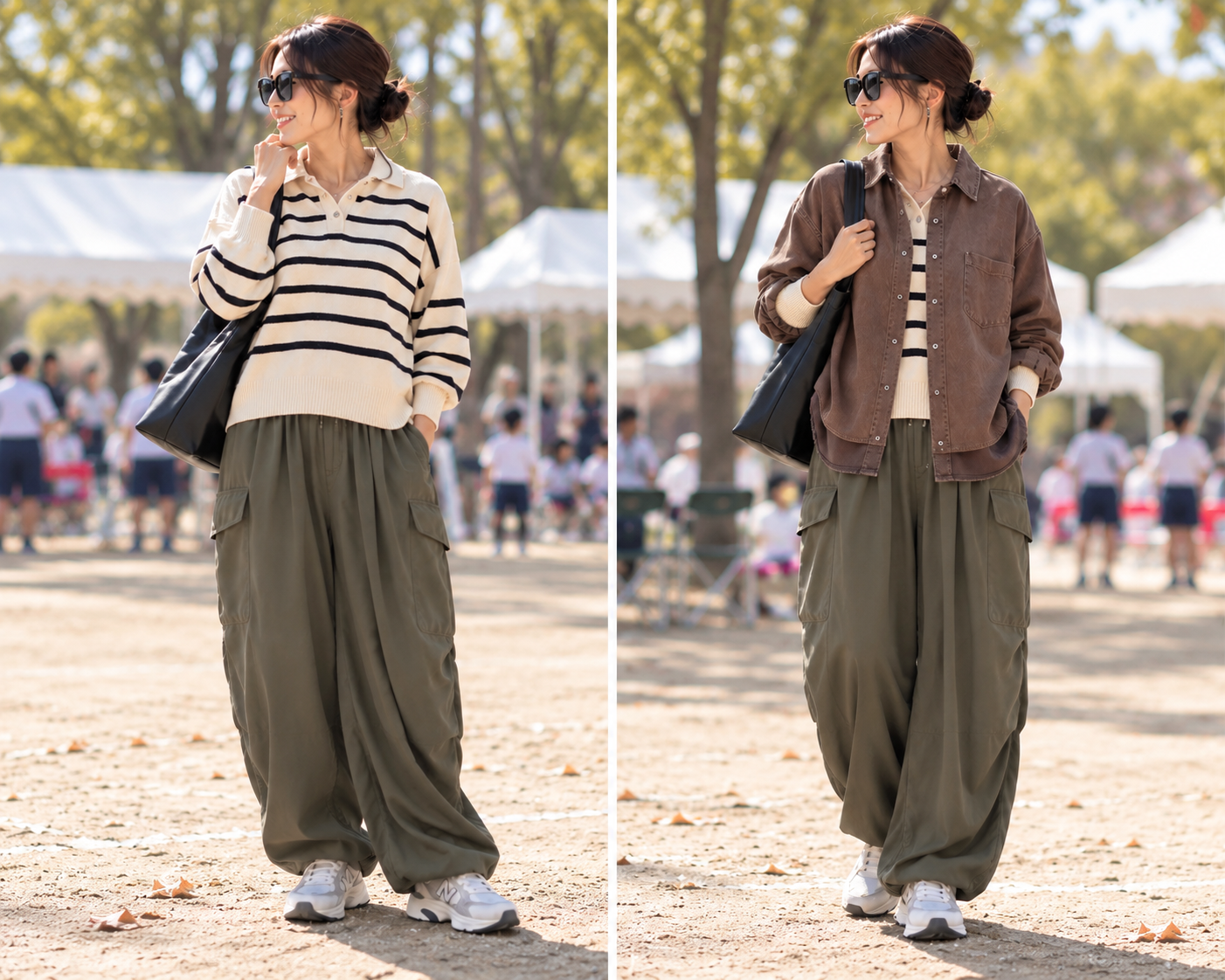 Lallia Muのアイテムを使った秋の運動会コーデ 着用イメージ